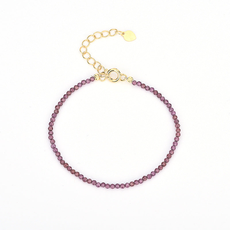 Purple Black Garnet Faceted 2.5mm Bracelets