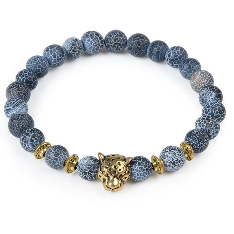 8mm Leopard Cheetah Crystal Bead Bracelets