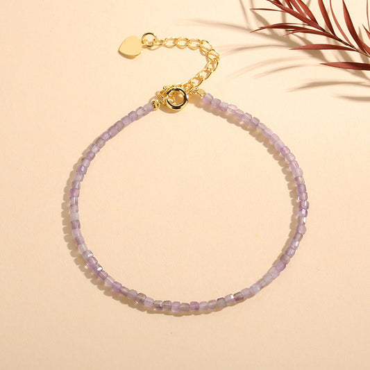 Amethyst Cube Shape 2.5mm Bracelets