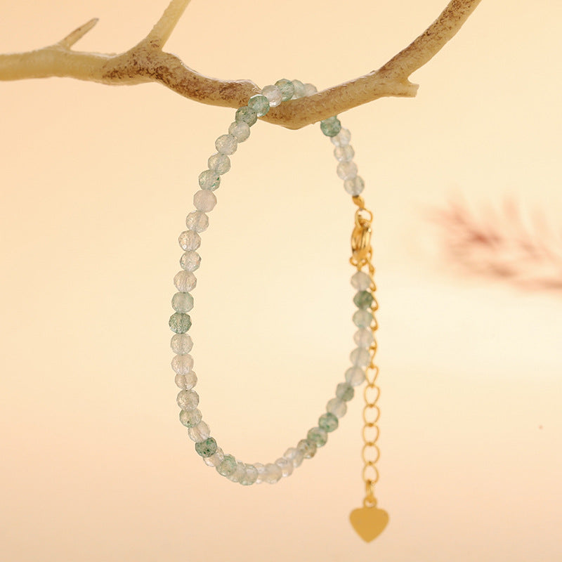 Green Strawberry Quartz Facet Bracelets