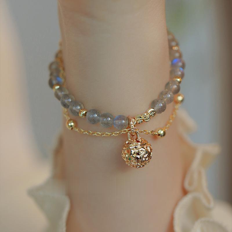 Exotic Style Blue Moonstone Double Layer Bracelets