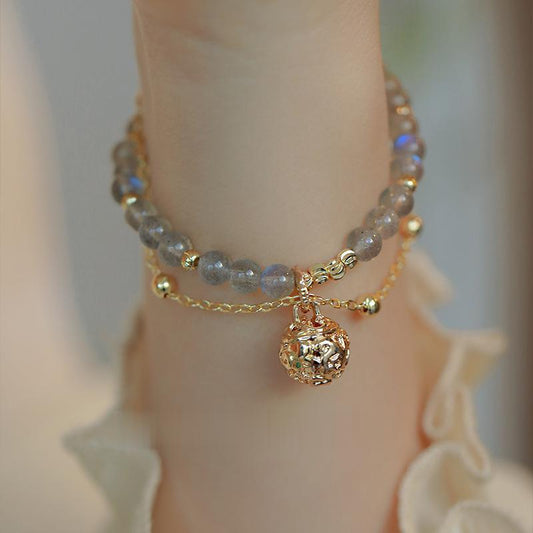 Exotic Style Blue Moonstone Double Layer Bracelets