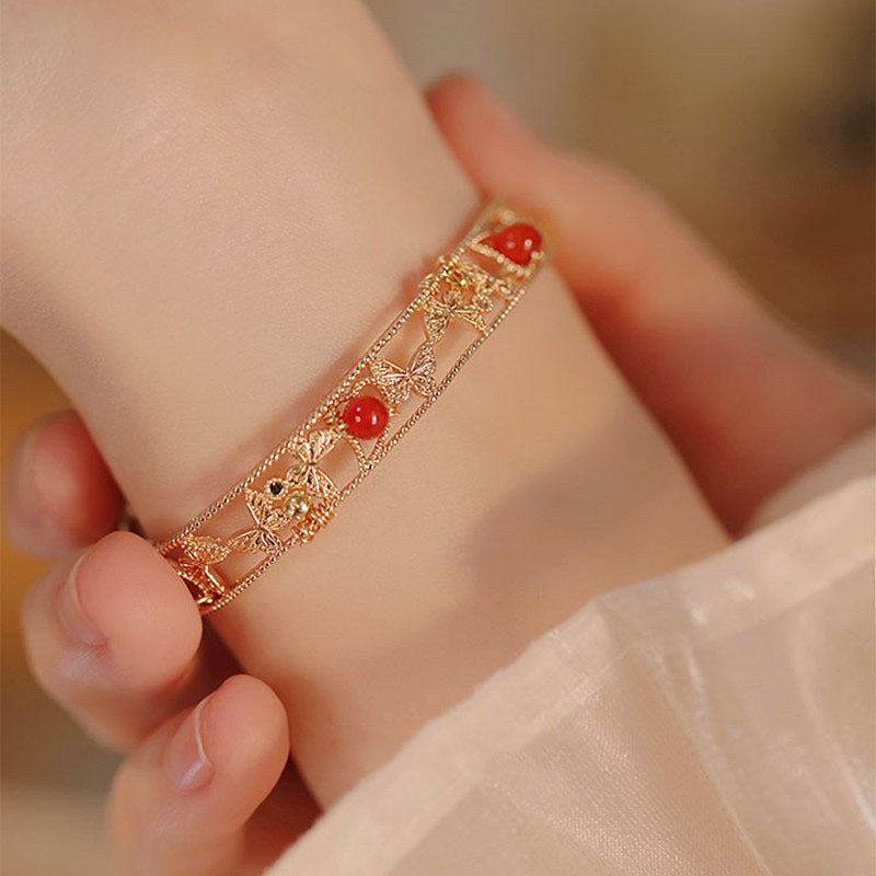 Phoenix Red Agate Chinese Vintage Style Bracelets