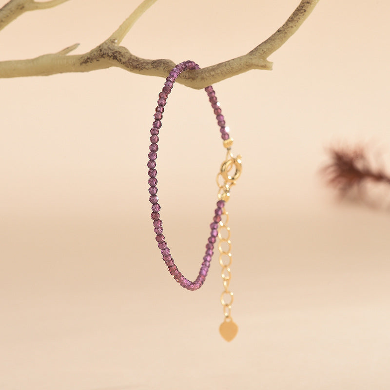 Purple Black Garnet Faceted 2.5mm Bracelets