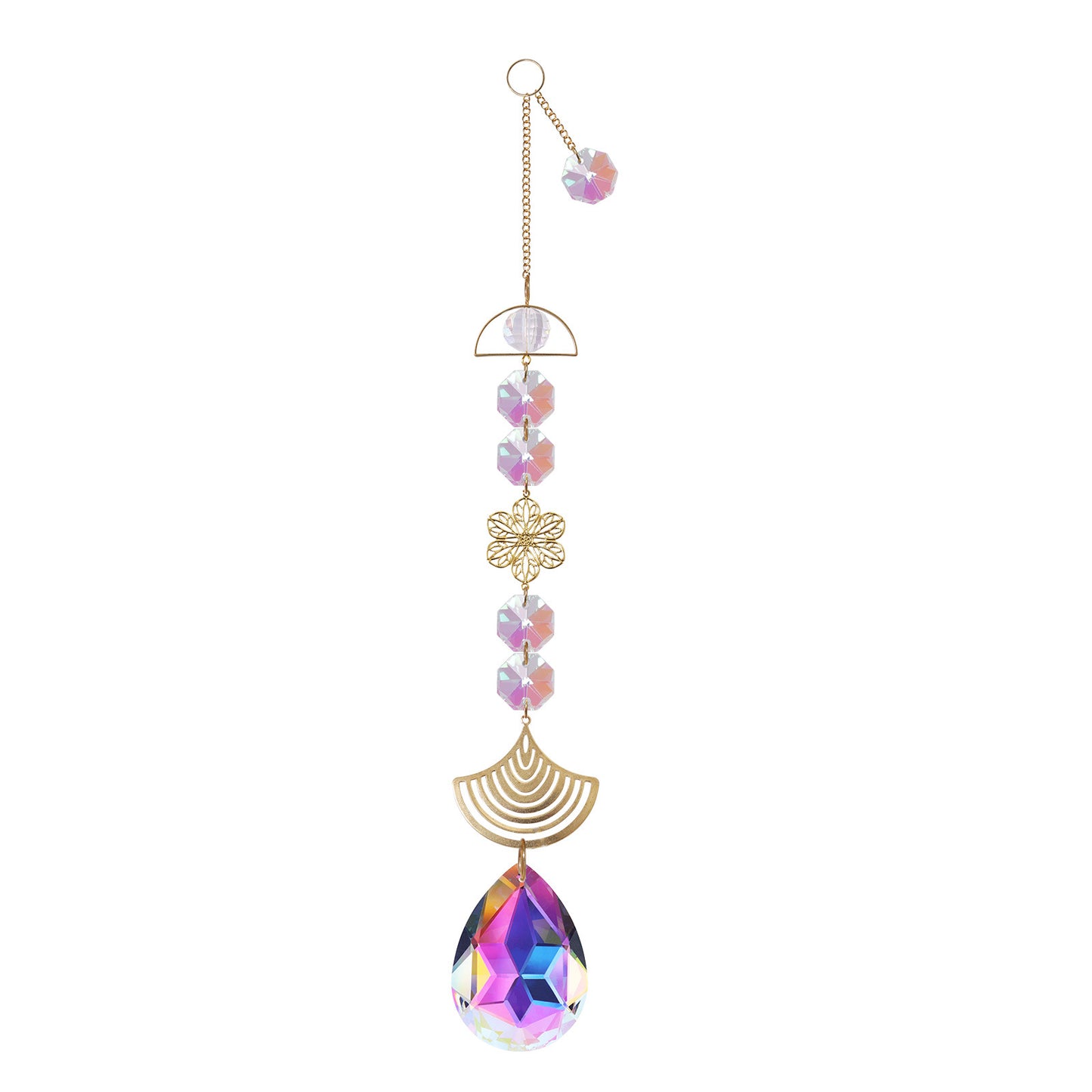 Metal Slice Chain Colorful Pendant Suncatcher Ornaments