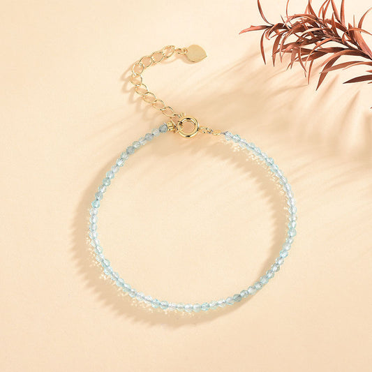 Natural Clear Blue Apatite Facet Bracelets