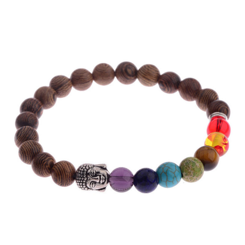 8mm Wooden Mixed Crystal Bead Bracelets