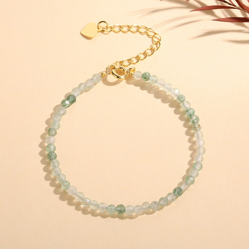 Green Strawberry Quartz Facet Bracelets