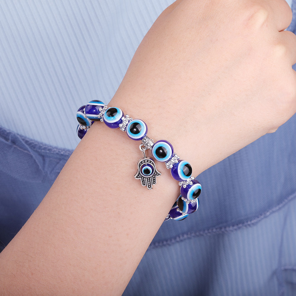 Evil Eye Bead Bracelets with Eye Plam
