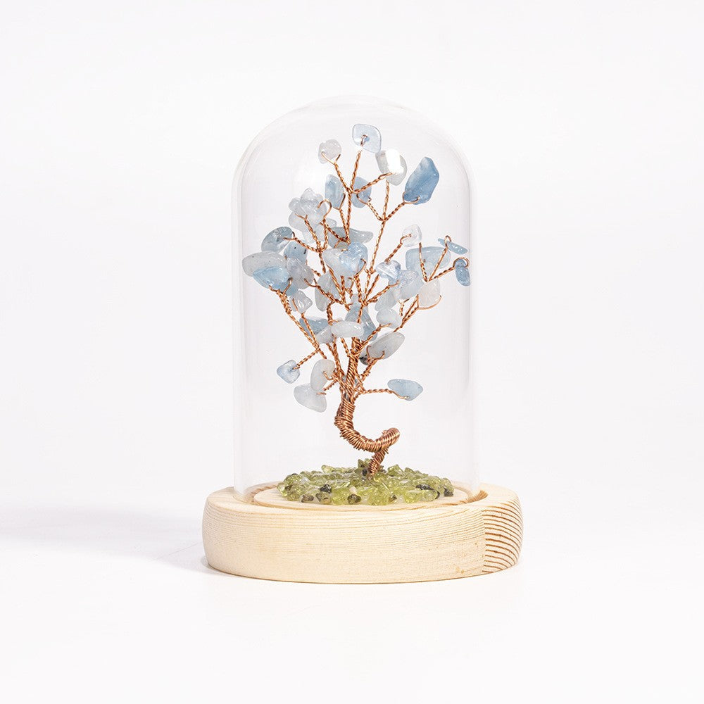 Crystal Chip Lucky Tree Glass Greenhouse Ornaments