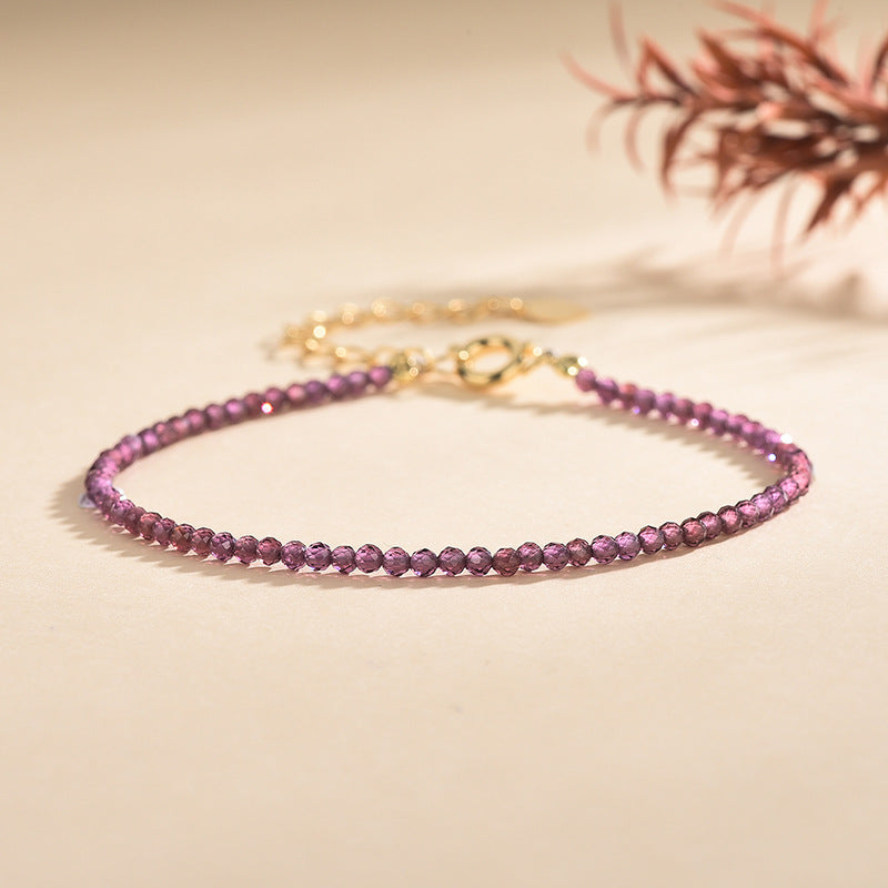 Purple Black Garnet Faceted 2.5mm Bracelets