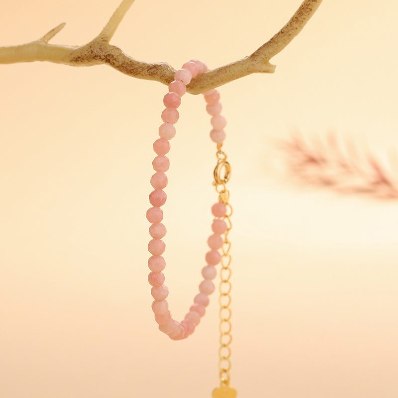 Natural Pink Opal Ethnic Style Facet Bracelets