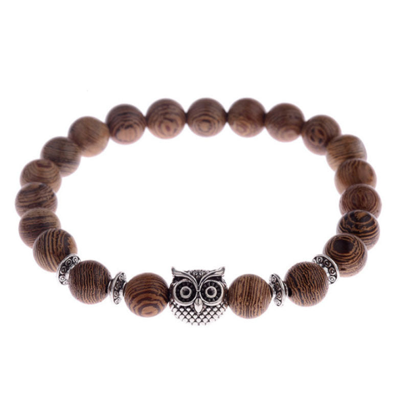 8mm Wooden Mixed Crystal Bead Bracelets
