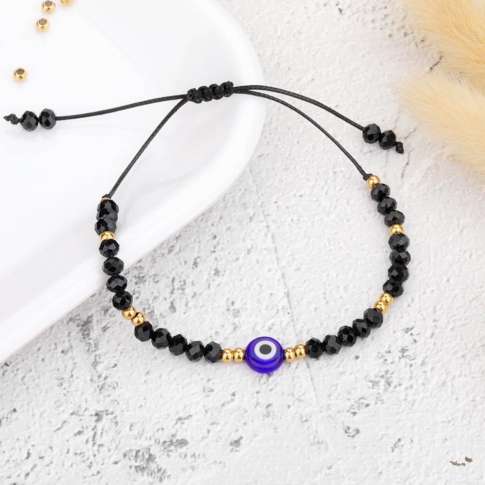 Evil Eye 6mm+4mm Glass Bead Bracelets