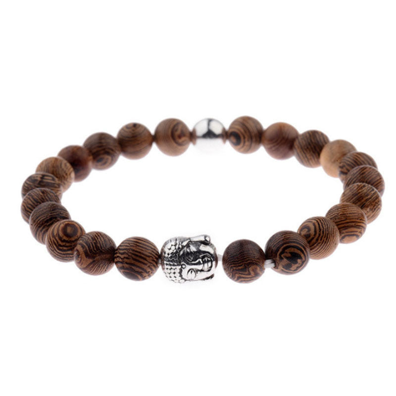 8mm Wooden Mixed Crystal Bead Bracelets
