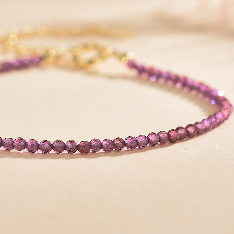 Purple Black Garnet Faceted 2.5mm Bracelets