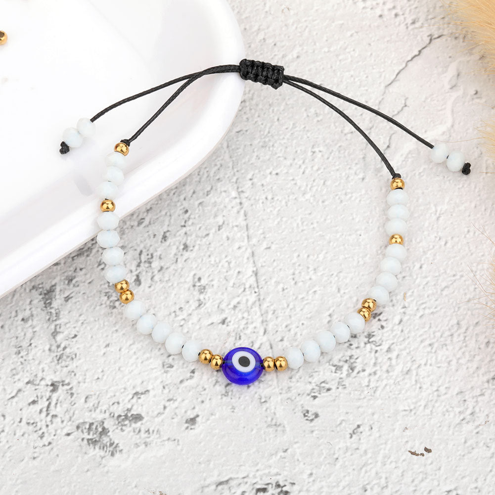Evil Eye 6mm+4mm Glass Bead Bracelets