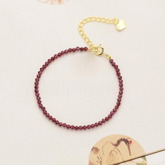 Garnet 2.5mm 3mm Ethnic Style Facet Bracelets