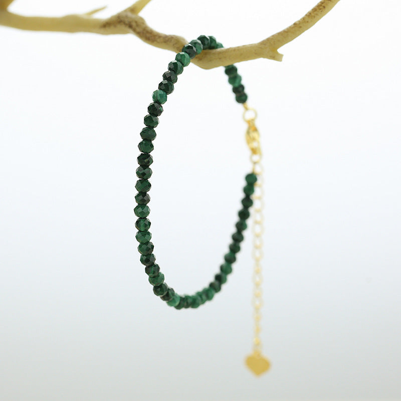 Natural Malachite Facet 3.5mm Bracelets