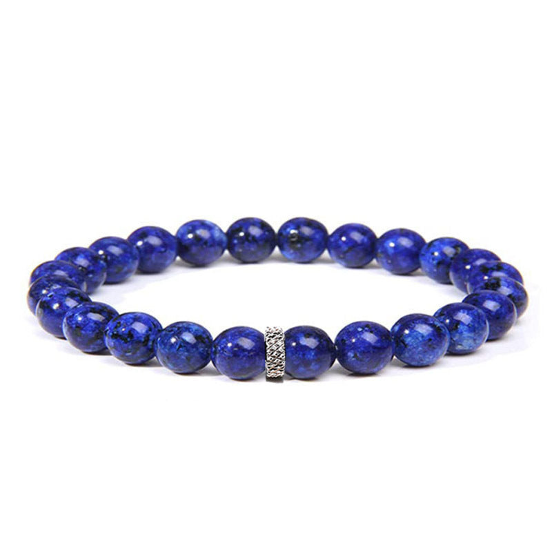 8mm Crystal Bead with Stainless Ring Bead Bracelets