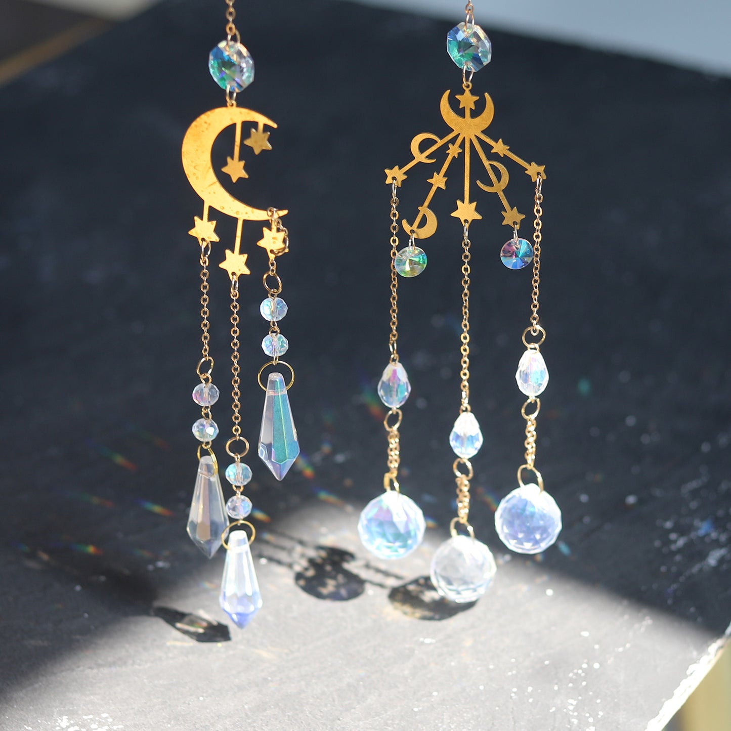 Rainbow Golden Color Suncatcher Ornaments