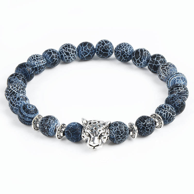 8mm Leopard Cheetah Crystal Bead Bracelets