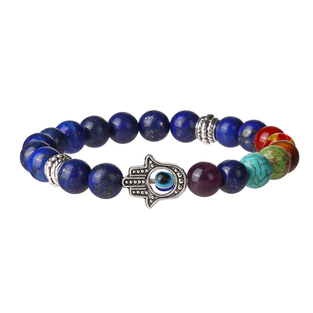 8mm Palm Eye 7 Chakra Crystal Bead Bracelets