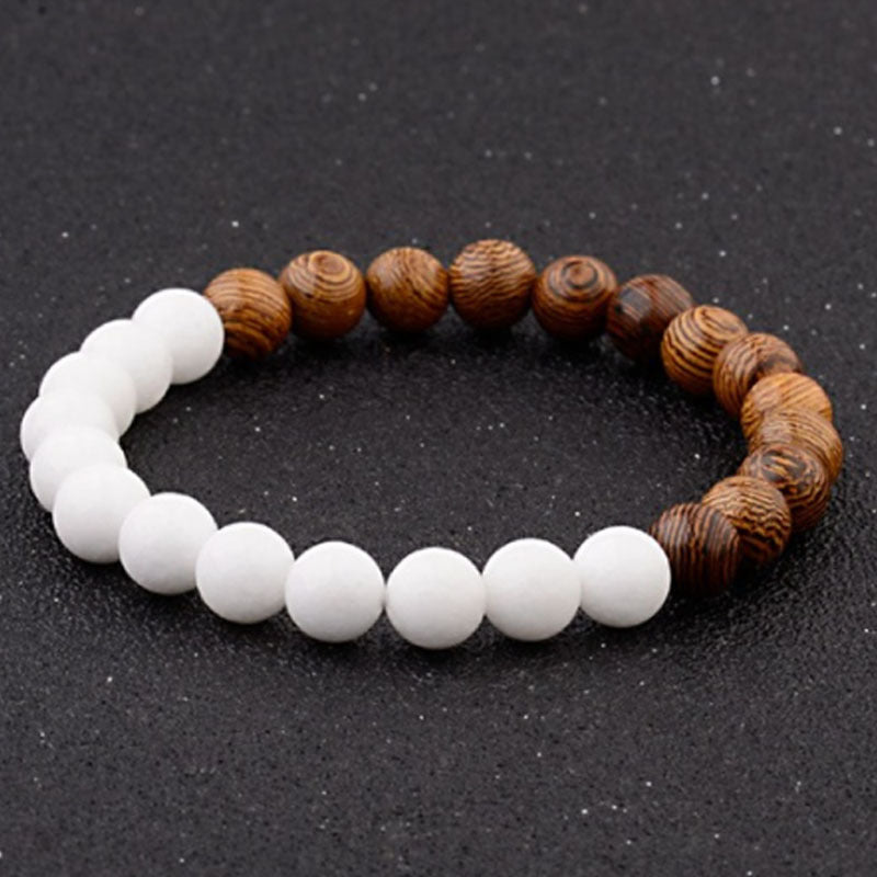8mm Wooden Mixed Crystal Bead Bracelets