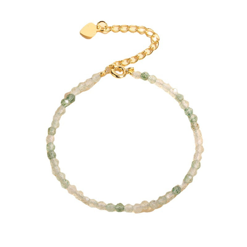 Green Strawberry Quartz Facet Bracelets