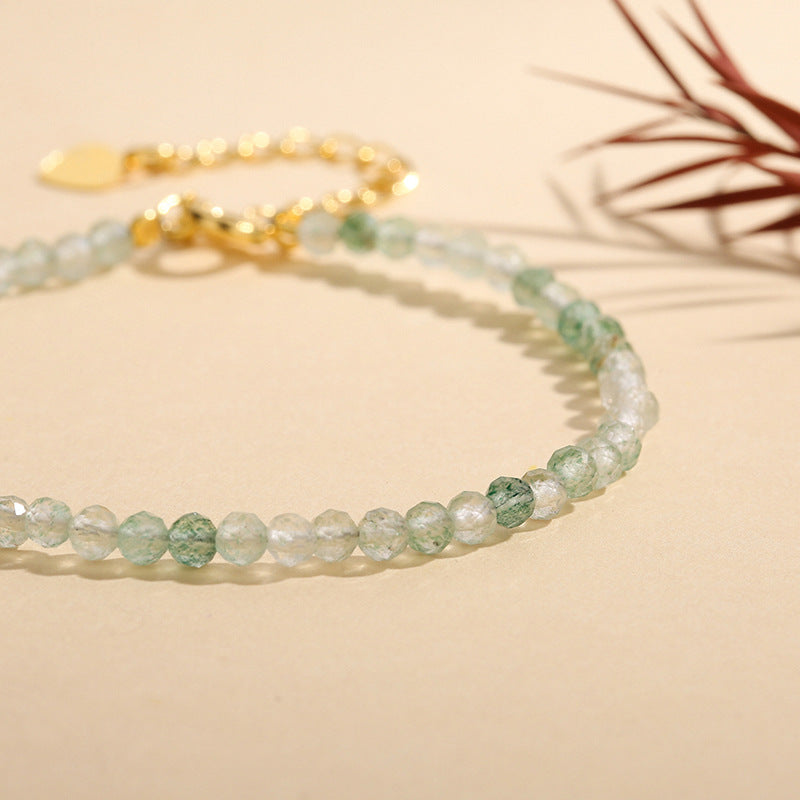 Green Strawberry Quartz Facet Bracelets