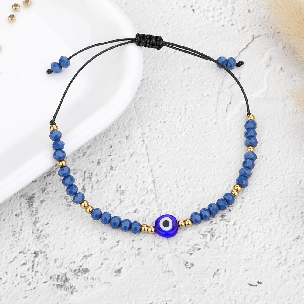 Evil Eye 6mm+4mm Glass Bead Bracelets