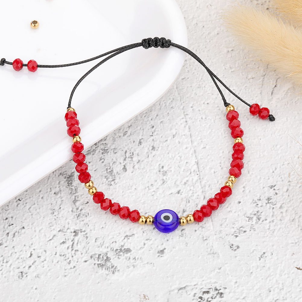 Evil Eye 6mm+4mm Glass Bead Bracelets