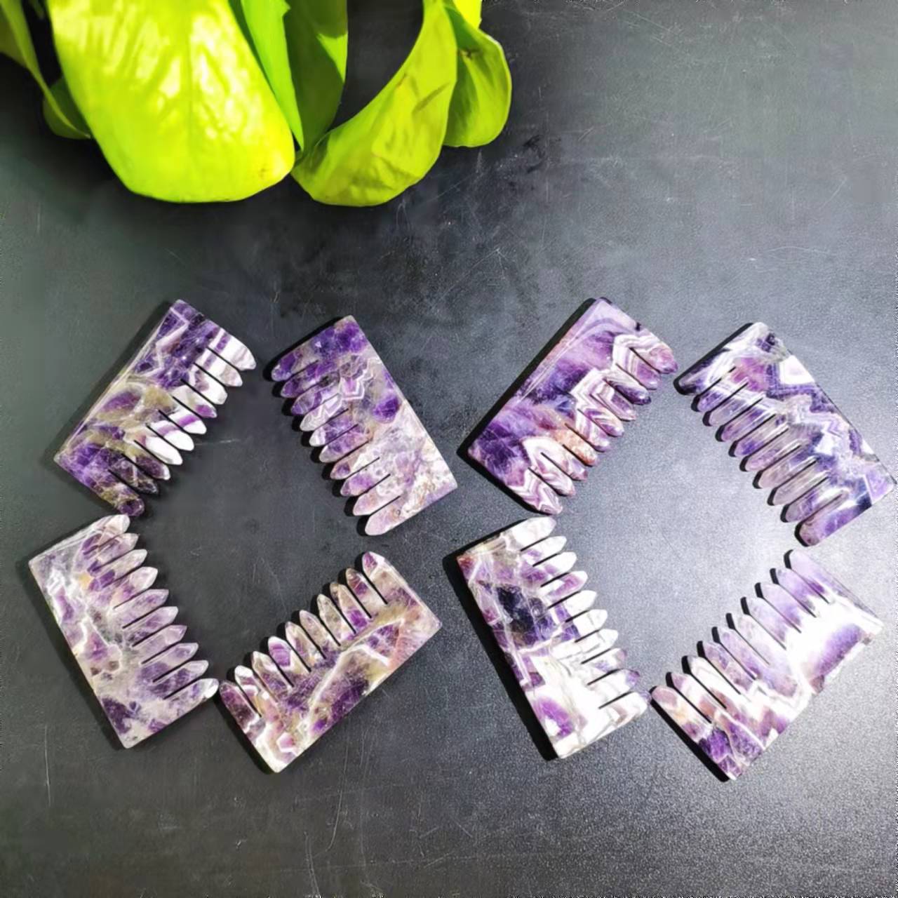 Dream Amethyst Comb Carvings