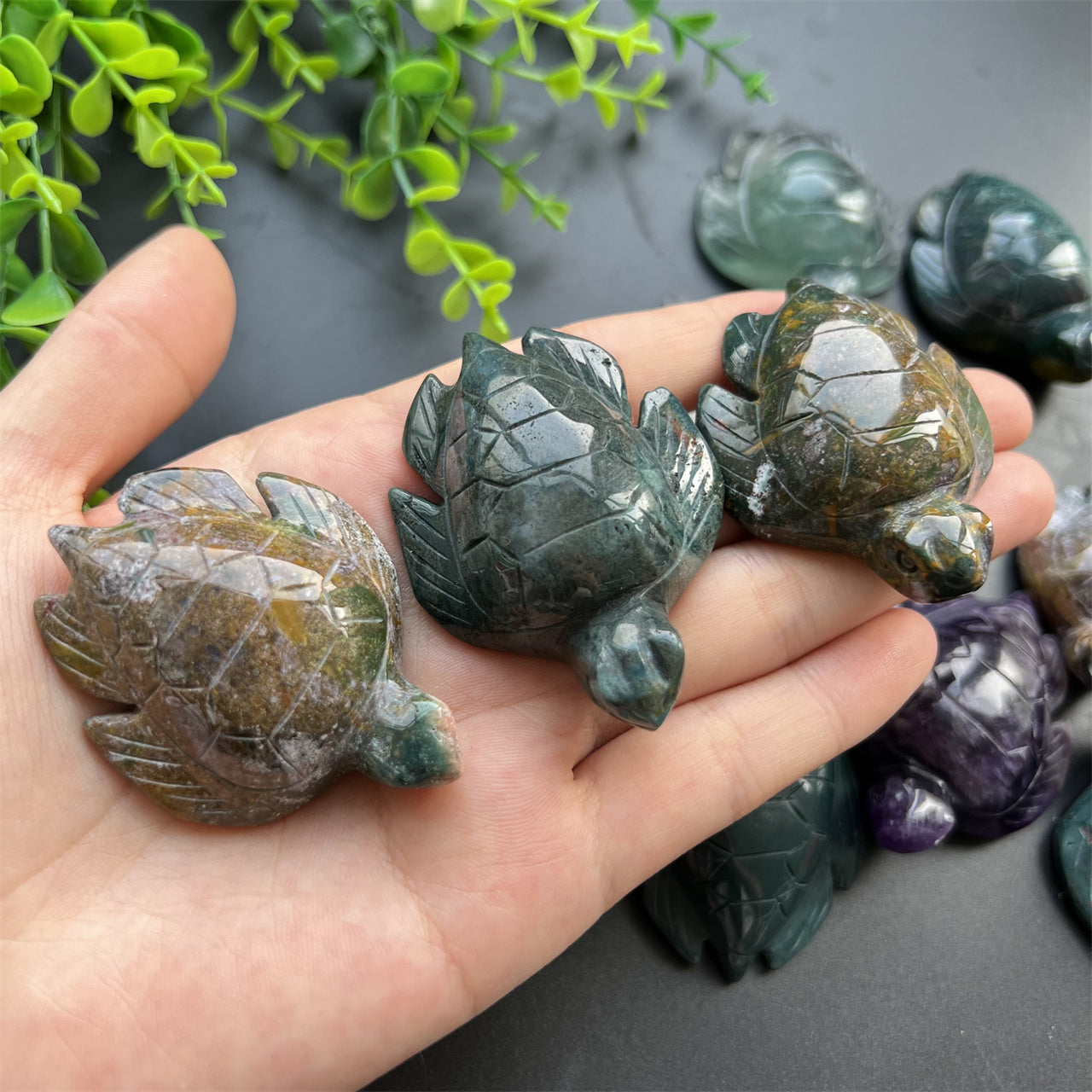 Crystal Sea Turtle Carvings