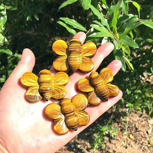 Tiger Eye Bee Carvings