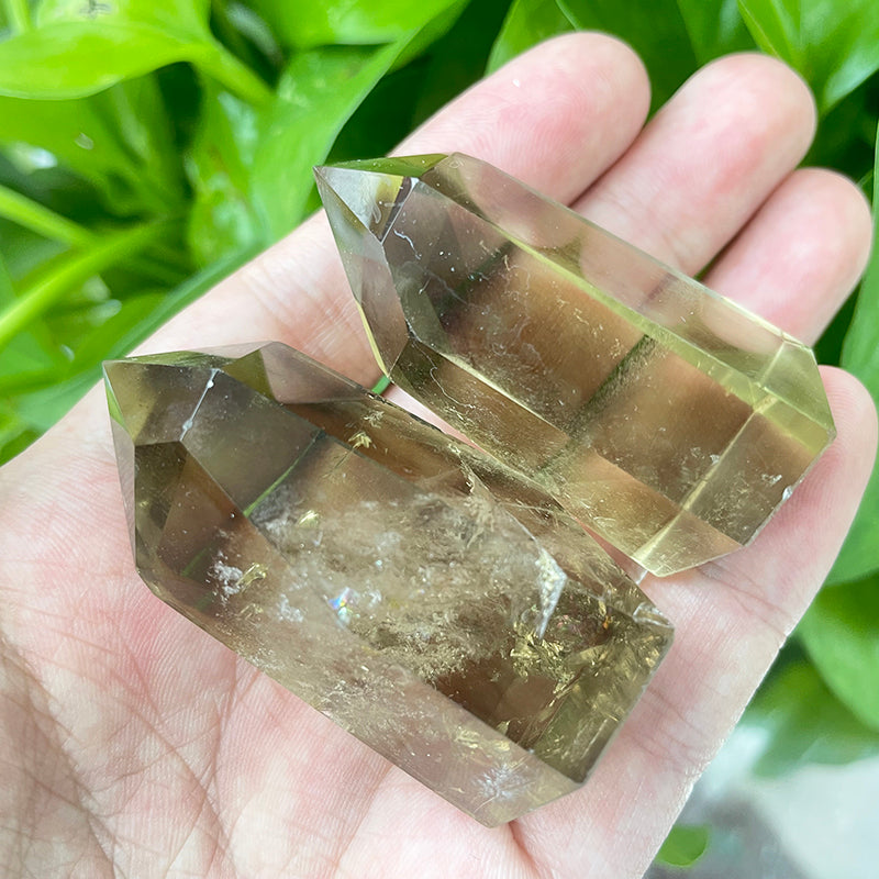 Yellow Quartz Smoky Citrine Point Wands