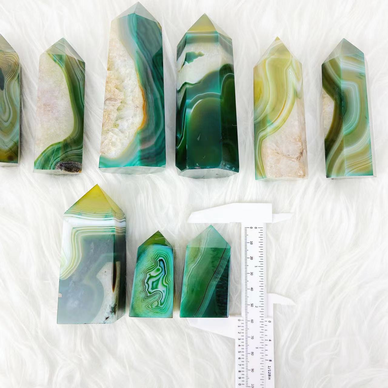 Green Agate Point Wands