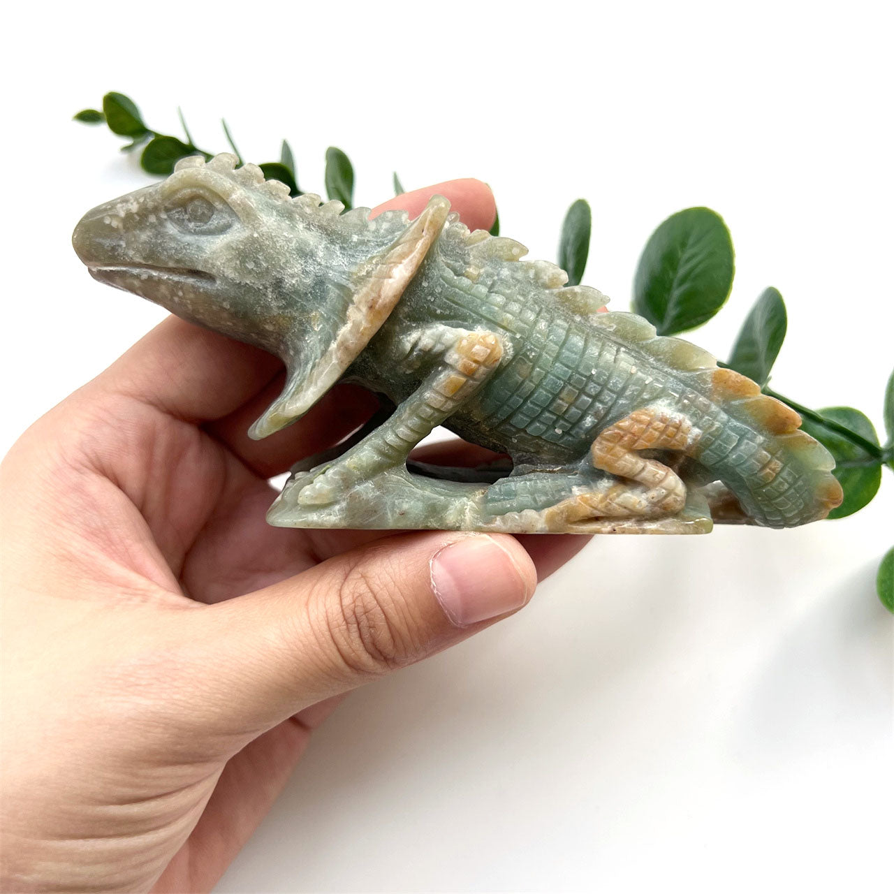 Amazonite Chameleon Lizard Carving