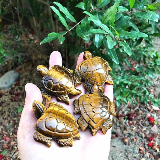 Tiger Eye Sea Turtle Carvings