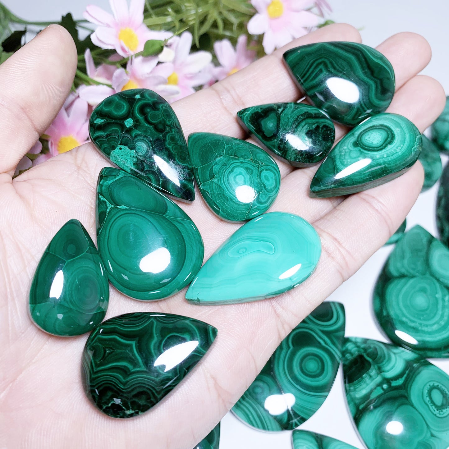 Malachite Drop Shape Pendants