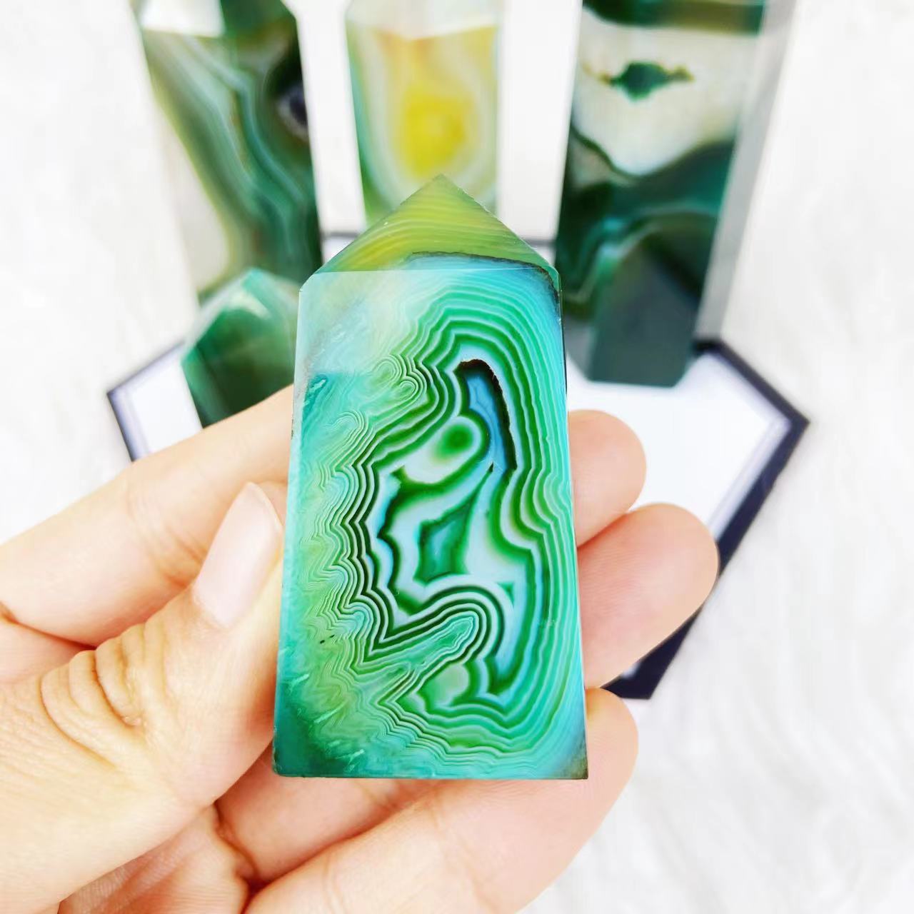 Green Agate Point Wands