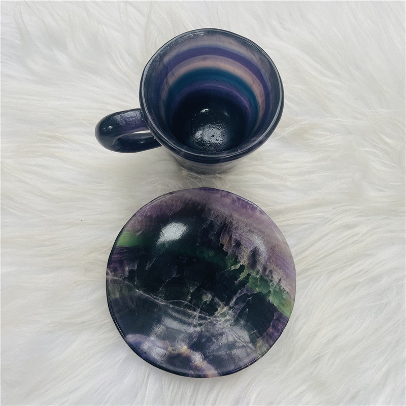 Rainbow Fluorite Cup Carving