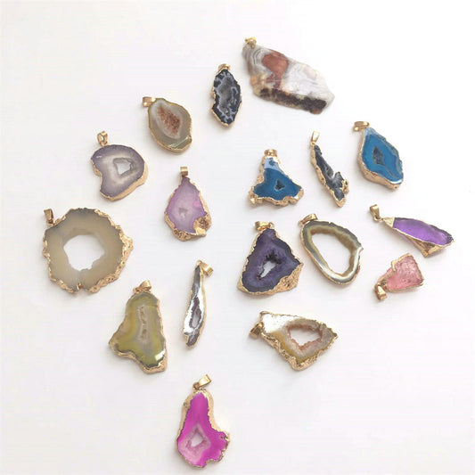 Crystal Druzy Agate Geode Pendants