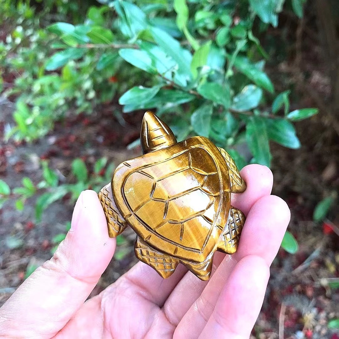 Tiger Eye Sea Turtle Carvings
