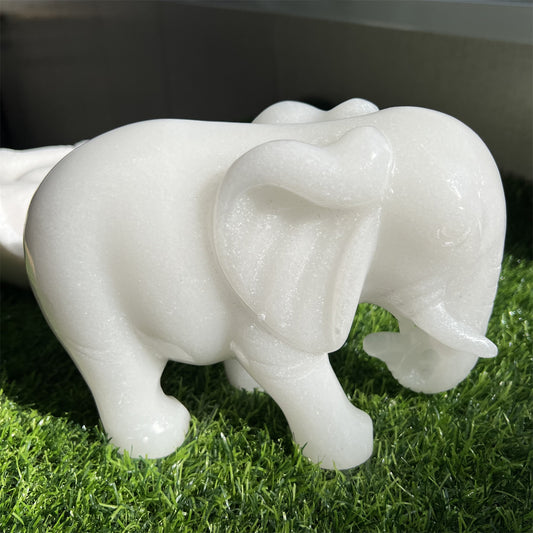 White Jade Elephant Carvings