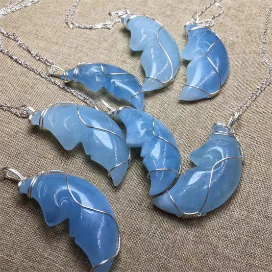 Aquamarine Moon Pendants