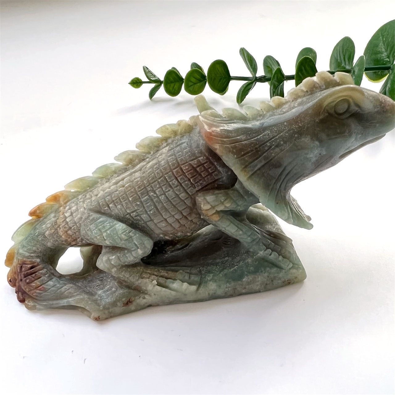 Amazonite Chameleon Lizard Carving