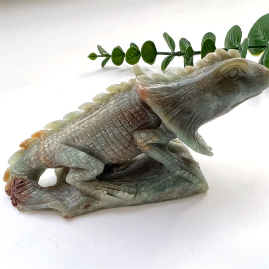 Amazonite Chameleon Lizard Carving