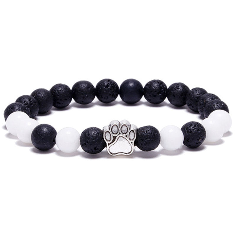 8mm Dog Paw Crystal Bead Bracelets