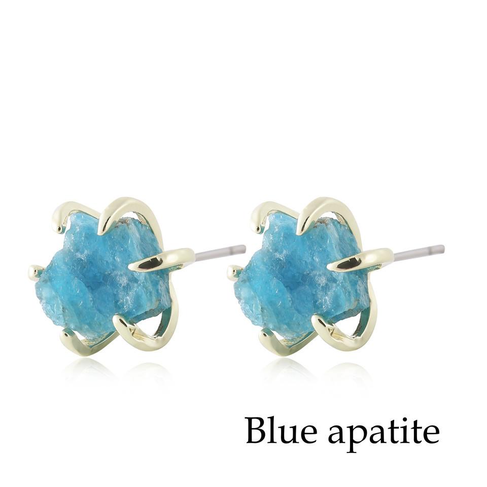 Six Paw Rough Crystal Earrings